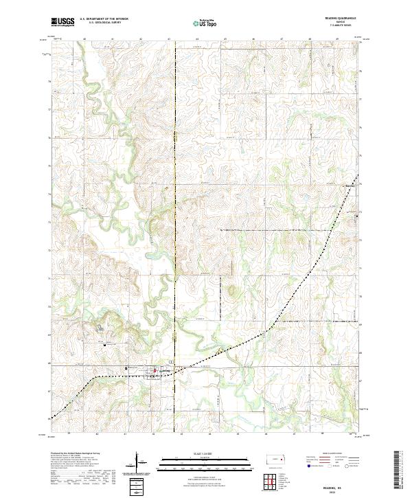 Reading, KS — USGS 7.5-minute topo (2022)