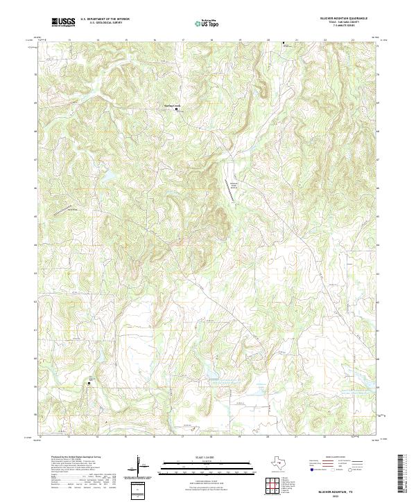 Blucher Mountain, TX — USGS 7.5-minute topo (2022)