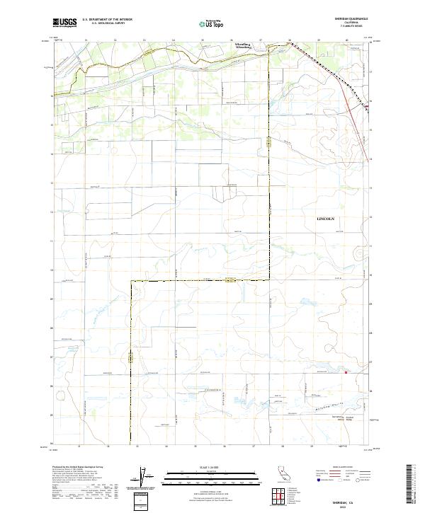 Sheridan, CA — USGS 7.5-minute topo (2022)
