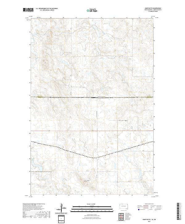 Hump Butte, SD-ND — USGS 7.5-minute topo (2021)