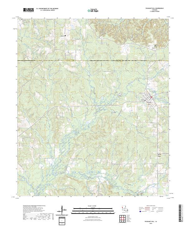 Pleasant Hill, LA — USGS 7.5-minute topo (2024)