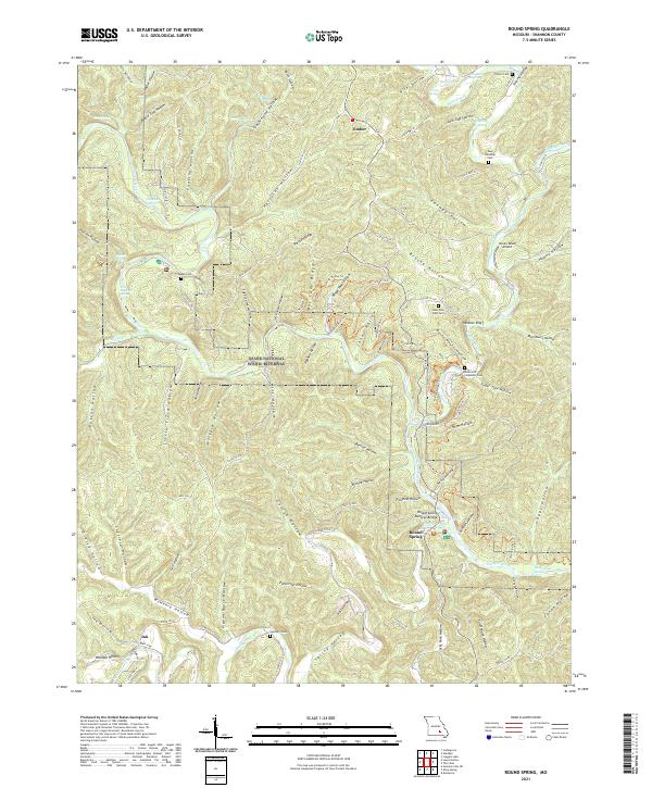 Round Spring, MO — USGS 7.5-minute topo (2021)
