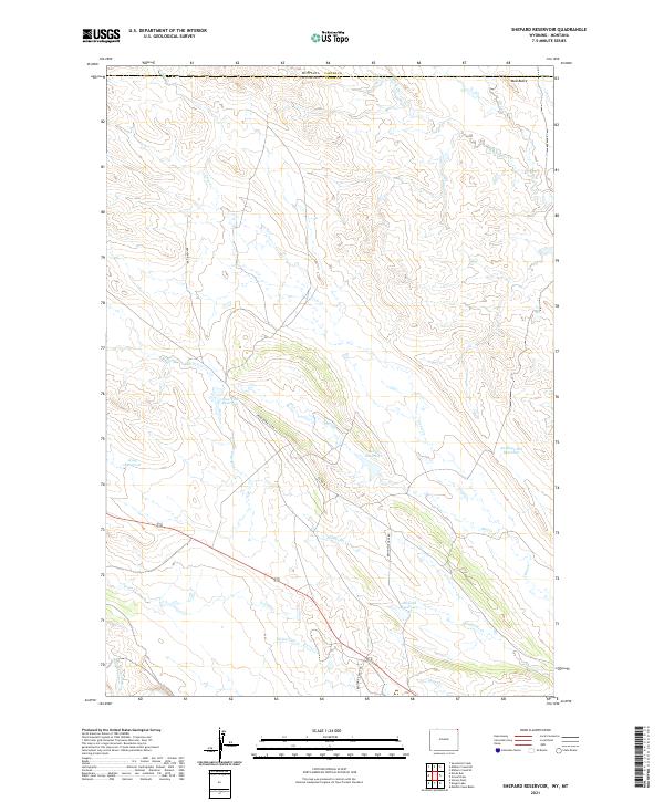 Shepard Reservoir, WY-MT — USGS 7.5-minute topo (2021)