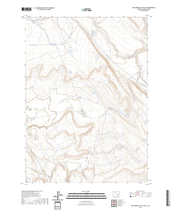 Keg Springs Valley East, OR — USGS 7.5-minute topo (2023)