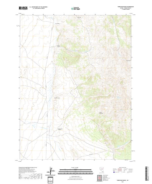 Three Bar Ranch, NV — USGS 7.5-minute topo (2021)