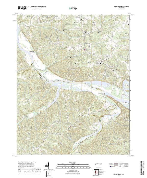 Cheatham Dam, TN — USGS 7.5-minute topo (2022)