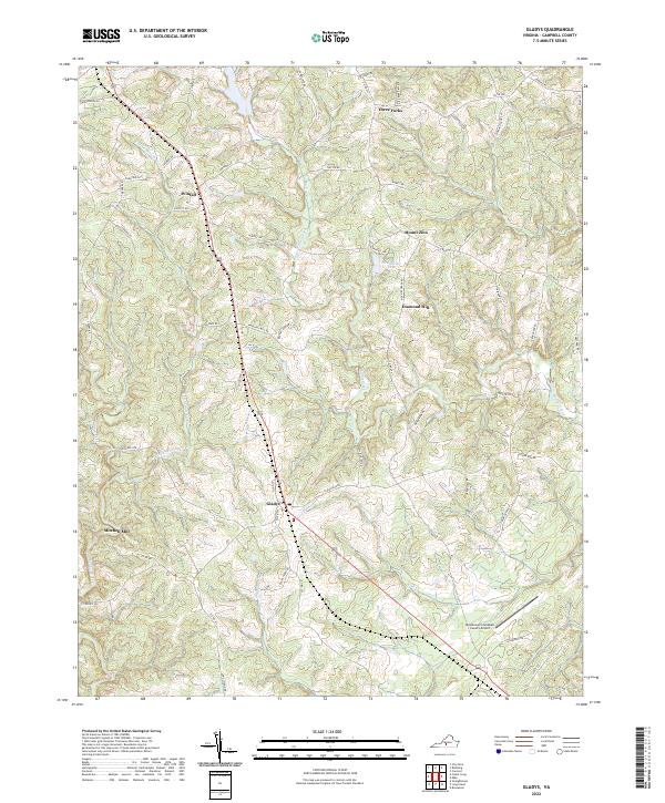 Gladys, VA — USGS 7.5-minute topo (2022)