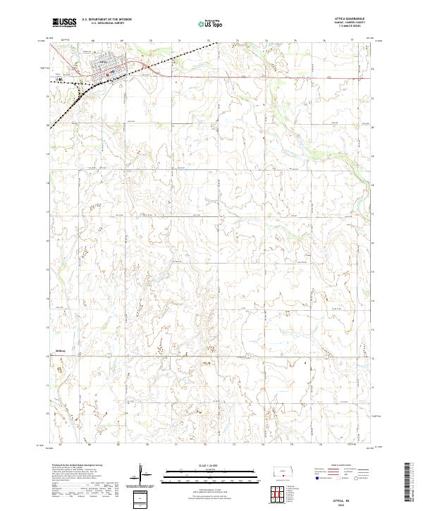 Attica, KS — USGS 7.5-minute topo (2022)