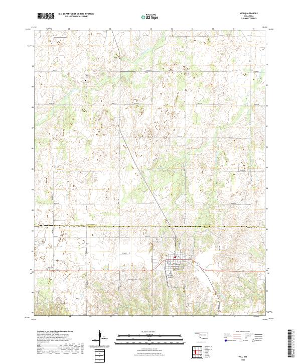 Vici, OK — USGS 7.5-minute topo (2022)