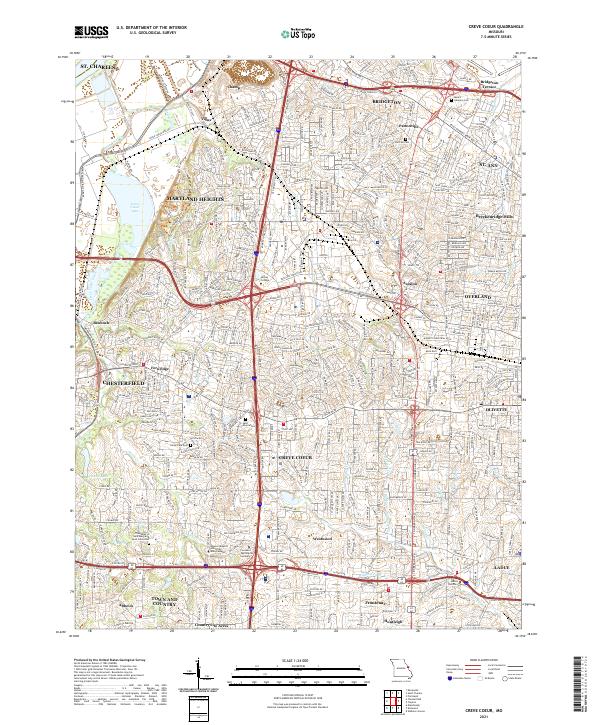 Creve Coeur, MO — USGS 7.5-minute topo (2021)