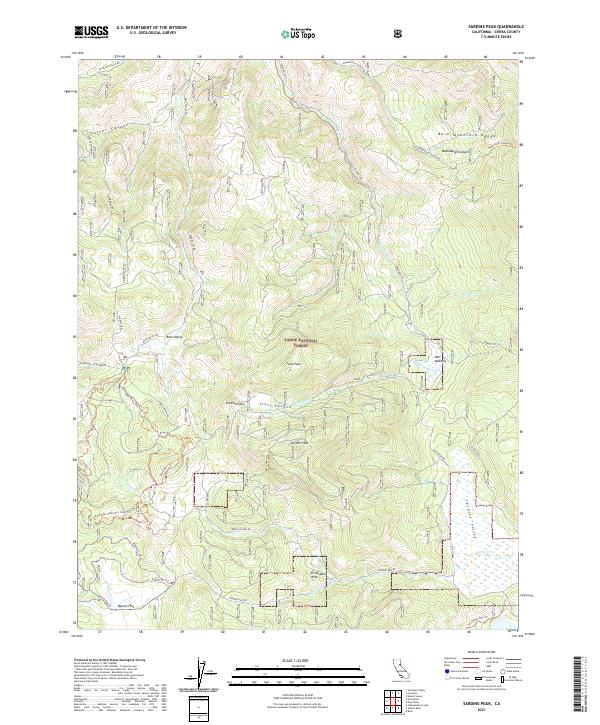 Sardine Peak, CA — USGS 7.5-minute topo (2021)