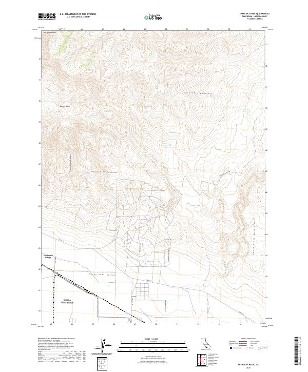 Spencer Creek, CA — USGS 7.5-minute topo (2021)