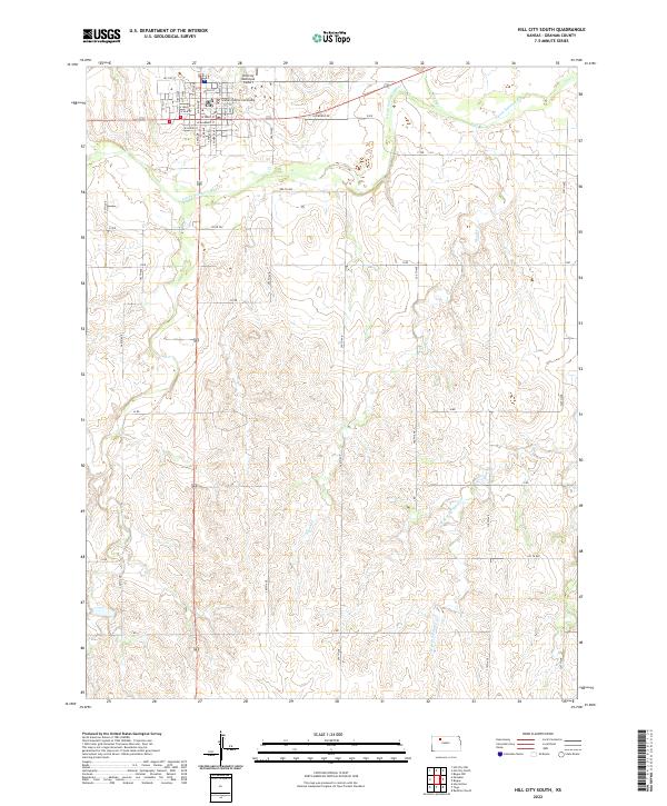 Hill City South, KS — USGS 7.5-minute topo (2022)