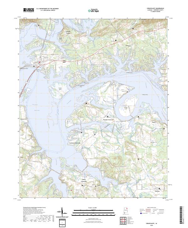 Cedar Bluff, AL — USGS 7.5-minute topo (2024)