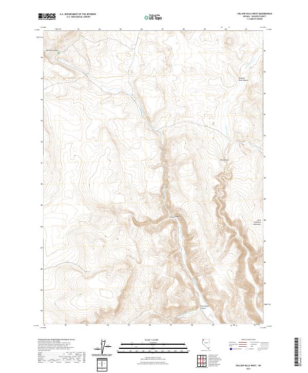 Yellow Hills West, NV — USGS 7.5-minute topo (2021)