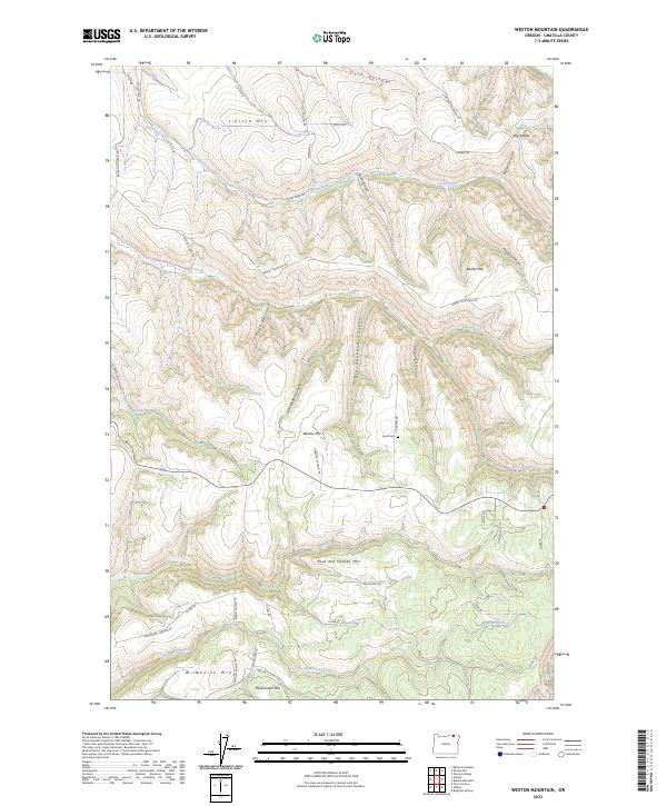 Weston Mountain, OR — USGS 7.5-minute topo (2023)