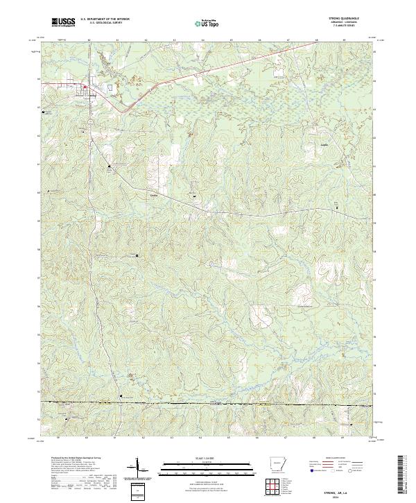 Strong, AR-LA — USGS 7.5-minute topo (2024)