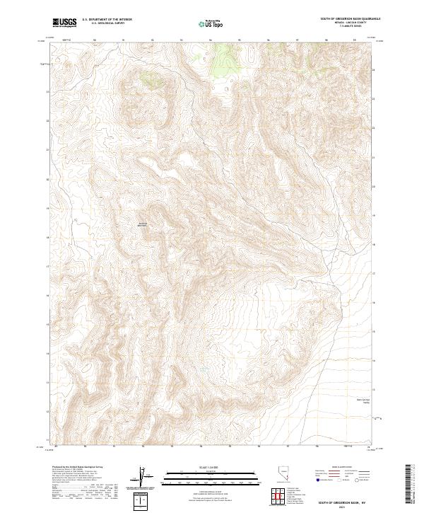 South of Gregerson Basin, NV — USGS 7.5-minute topo (2021)