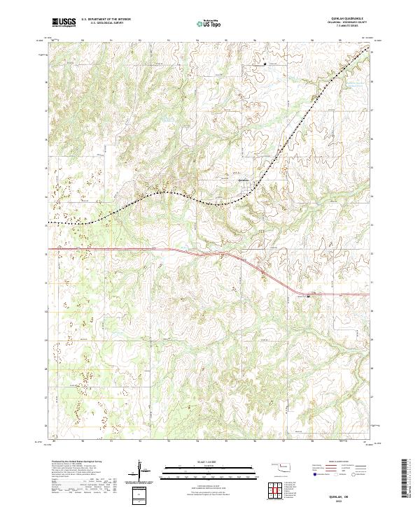 Quinlan, OK — USGS 7.5-minute topo (2022)
