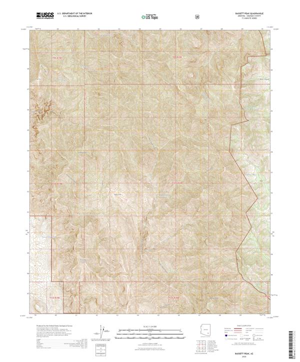 Bassett Peak, AZ — USGS 7.5-minute topo (2026)