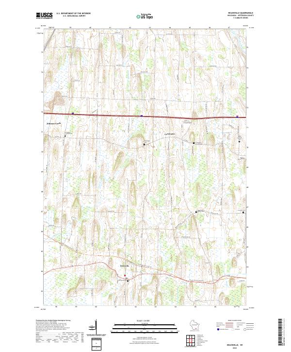 Helenville, WI — USGS 7.5-minute topo (2022)
