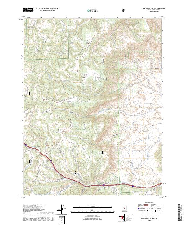 Old Woman Plateau, UT — USGS 7.5-minute topo (2023)