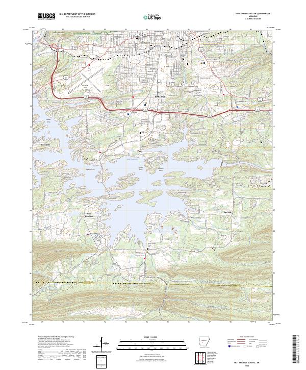 Hot Springs South, AR — USGS 7.5-minute topo (2024)
