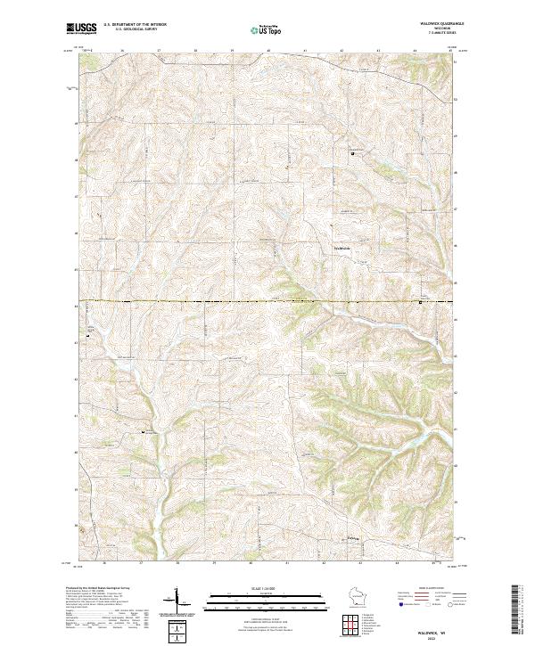 Waldwick, WI — USGS 7.5-minute topo (2022)