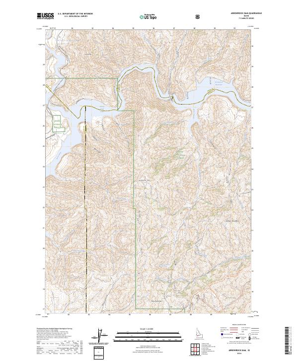 Arrowrock Dam, ID — USGS 7.5-minute topo (2024)