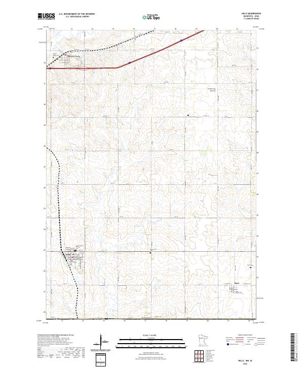 Hills, MN-IA — USGS 7.5-minute topo (2022)
