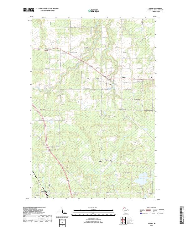 Poplar, WI — USGS 7.5-minute topo (2022)