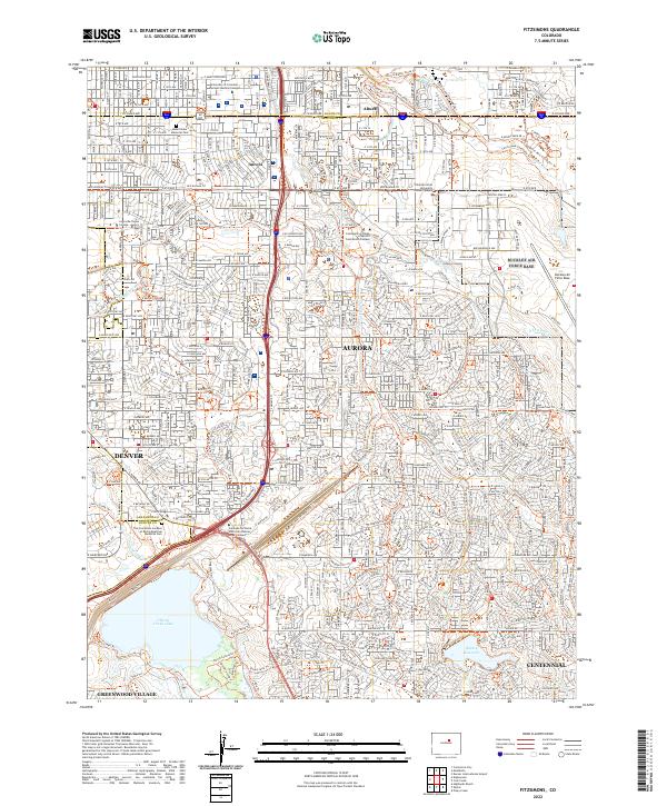 Fitzsimons, CO — USGS 7.5-minute topo (2022)