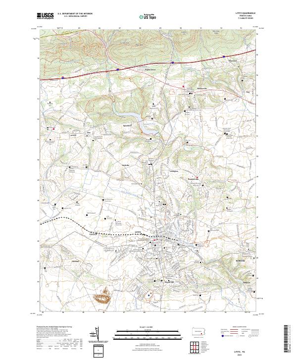 Lititz, PA — USGS 7.5-minute topo (2023)