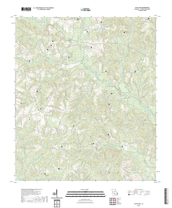 State Line, LA — USGS 7.5-minute topo (2024)
