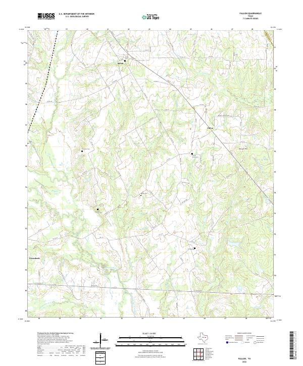 Fallon, TX — USGS 7.5-minute topo (2022)
