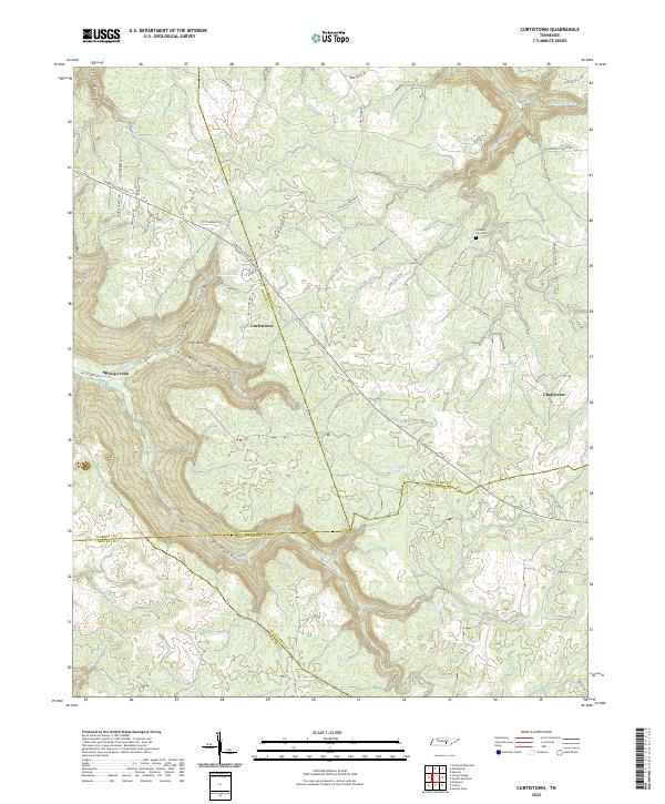 Curtistown, TN — USGS 7.5-minute topo (2022)
