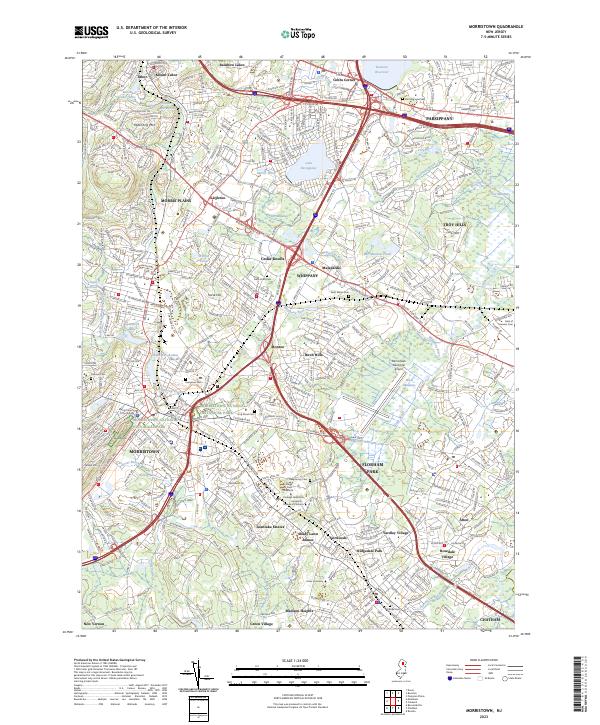 Morristown, NJ — USGS 7.5-minute topo (2023)