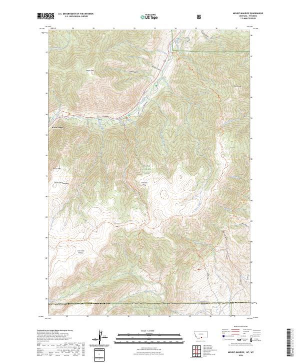 Mount Maurice, MT-WY — USGS 7.5-minute topo (2024)