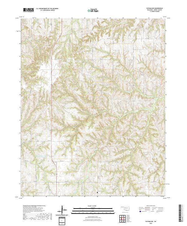 Putnam NW, OK — USGS 7.5-minute topo (2022)