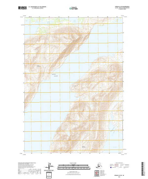 Kodiak A-6 SW, AK — USGS 7.5-minute topo (2021)