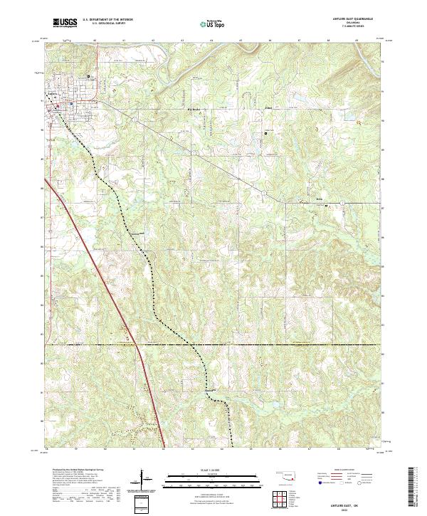Antlers East, OK — USGS 7.5-minute topo (2022)