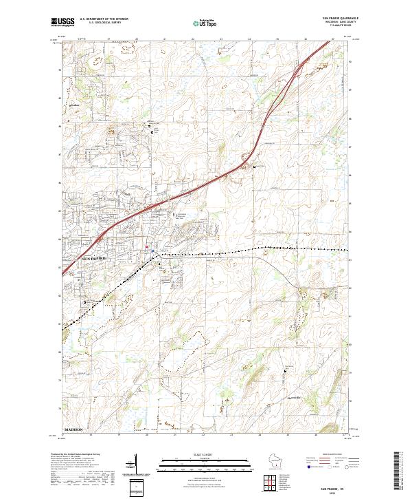 Sun Prairie, WI — USGS 7.5-minute topo (2022)