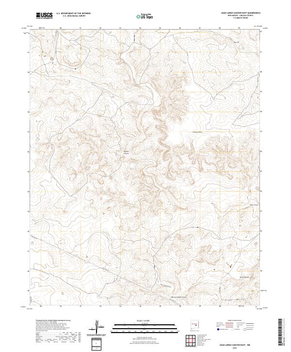 Juan Largo Canyon East, NM — USGS 7.5-minute topo (2023)