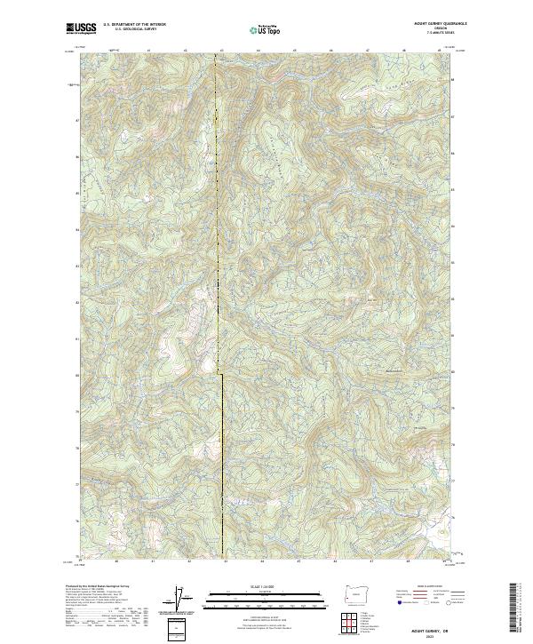 Mount Gurney, OR — USGS 7.5-minute topo (2023)