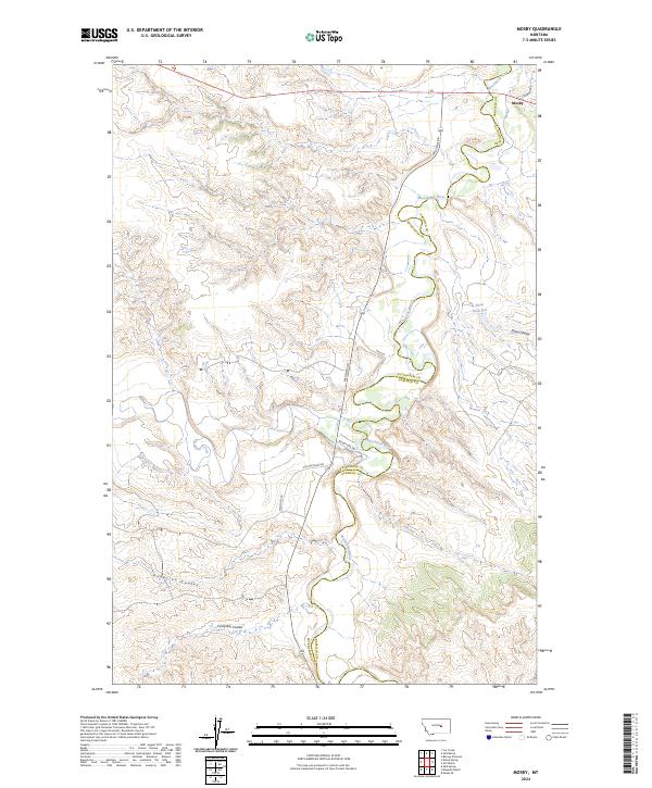 Mosby, MT — USGS 7.5-minute topo (2024)