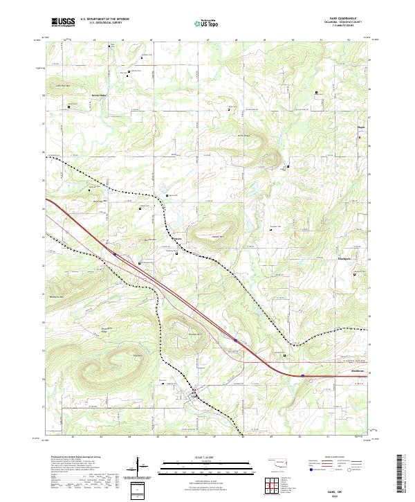 Gans, OK — USGS 7.5-minute topo (2022)