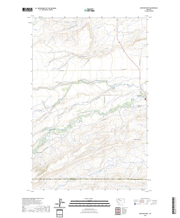 Dupuyer West, MT — USGS 7.5-minute topo (2024)