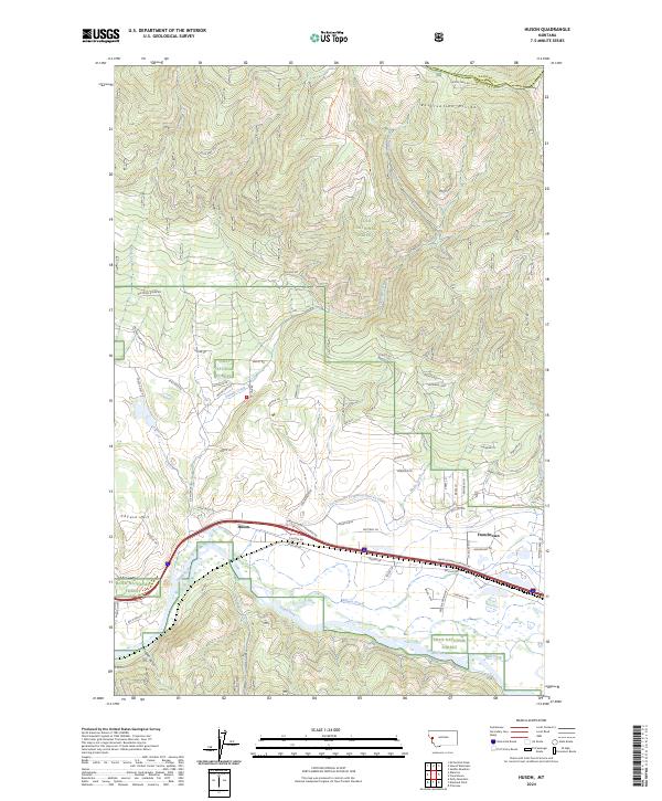 Huson, MT — USGS 7.5-minute topo (2024)