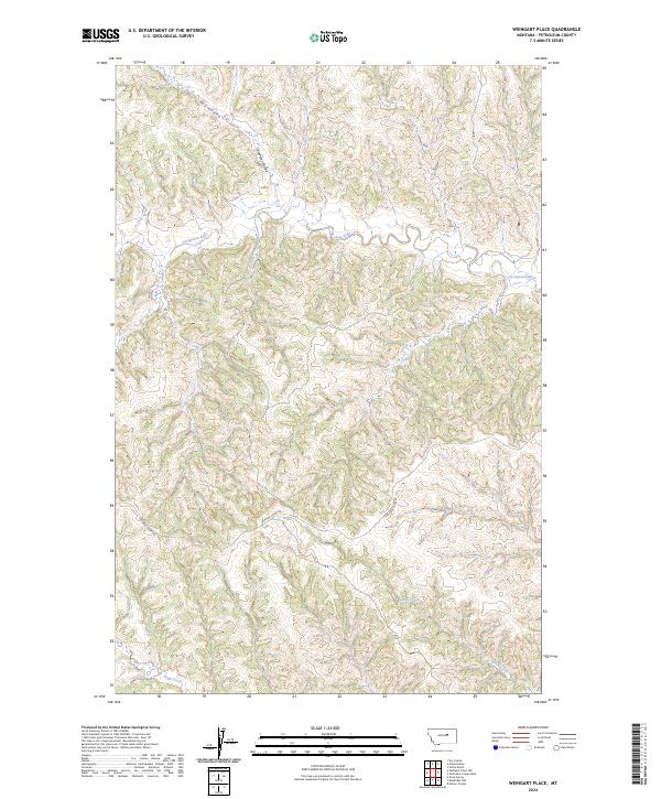 Weingart Place, MT — USGS 7.5-minute topo (2024)