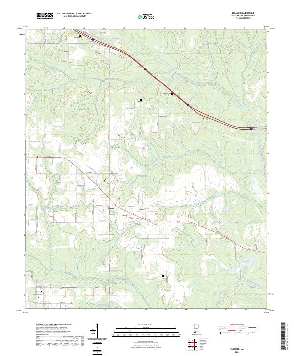 Elsanor, AL — USGS 7.5-minute topo (2024)